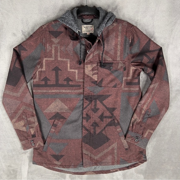 Burton Jackets & Blazers - Burton Calla‎ Long-Sleeve Woven Flannel Full Zip Jacket Women's M Hooded Aztec